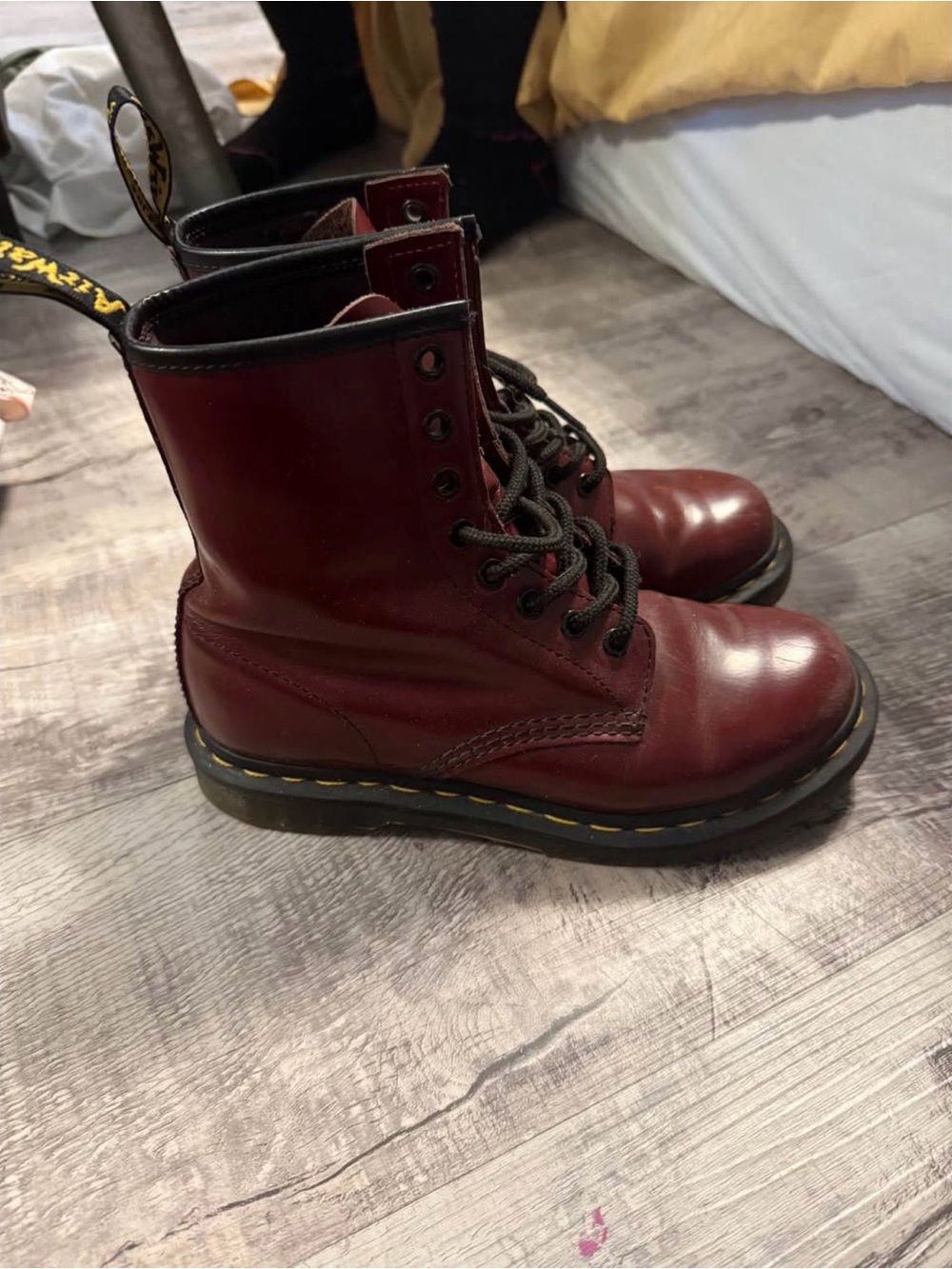 Dr. Martens 8-Eye Lace-Up Boots - Burgundy